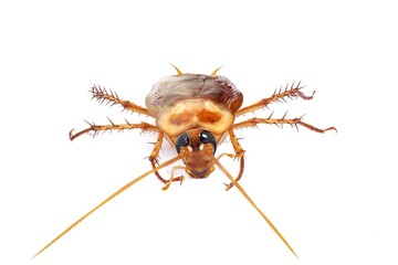 close-up of cockroach isolated on a white background