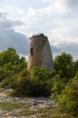 landscape view of the medieval Syuren fortress in Crimea