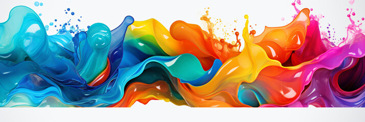 Wave art colorful liquid splashing background