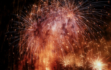 exploding fireworks New Year background