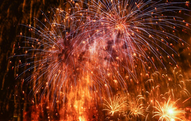 exploding fireworks New Year background