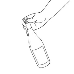 hand holding a bottle of wine