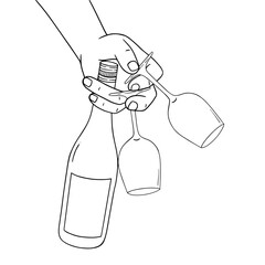 hand holding a bottle of wine