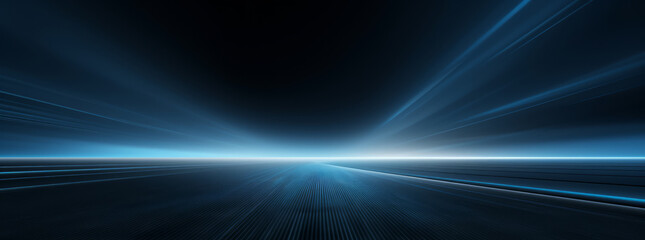 Fototapeta premium Minimalistic abstract background for product presentation. Light on a dark blue wall.