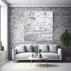 White and gray texture marble and brick wall background