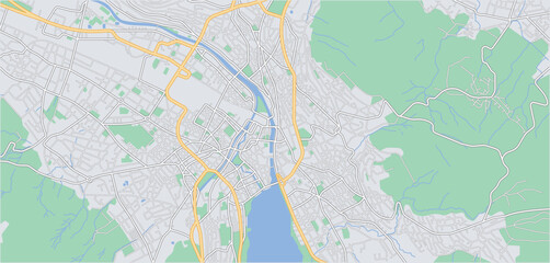 Layered editable vector illustration outline of Zurich,Switzerland.