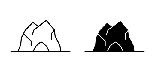 cave vector icon set. vector illustration