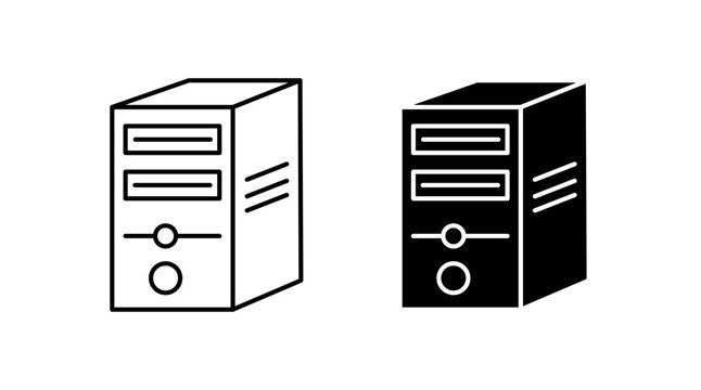 Computer Case vector icon set. vector illustration