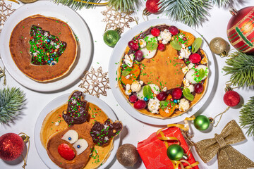 Funny Christmas pancakes