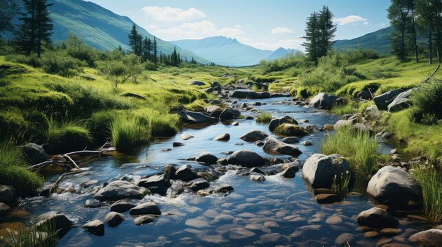 Mountain Stream Runs Through Woods Great, HD, Background Wallpaper, Desktop Wallpaper