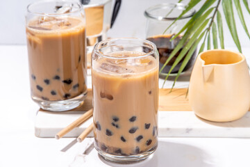 Iced tapioca coffee latte