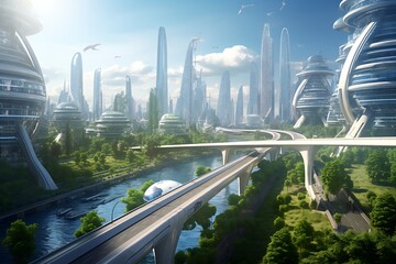Tomorrow's Metropolis: Exploring the Epic Futuristic Cityscapes, Urban Utopia: Visionary Designs of the Epic Futuristic City, Skyline Odyssey: Journeying Through the Epic Futuristic City of Tomorrow.