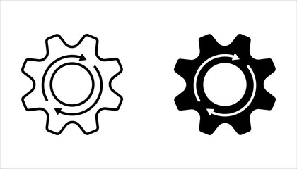 gear icon set on white background, Gear Settings symbol, cogwheel, Vector Illustration