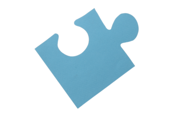 PNG, One blue puzzle, isolated on white background