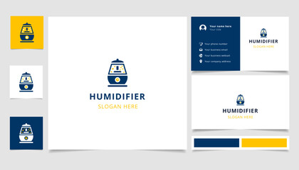 Fototapeta premium Humidifier logo design with editable slogan. Branding book and business card template.