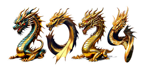 2024, dragons, symbol of the new year 2024