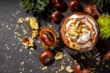 Fotobehang Chestnut hot chocolate © ricka_kinamoto