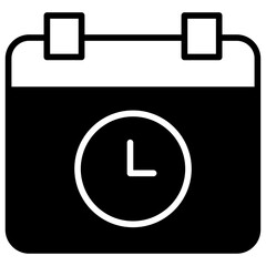 Solid glyph icon  Schedule time icon