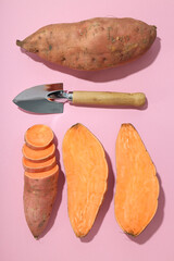 Sweet potato, concept of healthy food, vegetables
