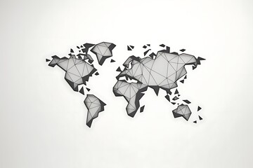 Minimalistic map of the world. world map on white  background