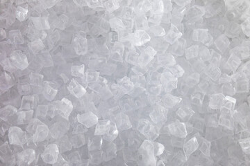 Background of ice cubes in a wide, clean tray.