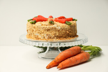 Tasty and delicious food concept - carrot cake