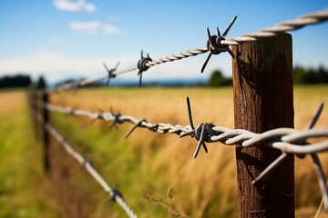 Fenced off with sharp wire