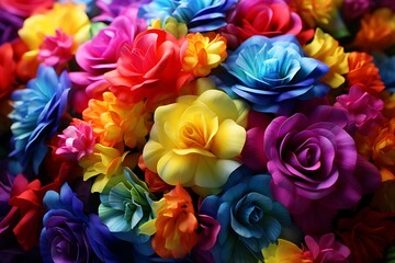Obraz na płótnie Canvas colorful bouquet of flowers. bouquet of colorful tulips
