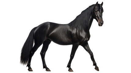 Arabian black horse on the transparent background