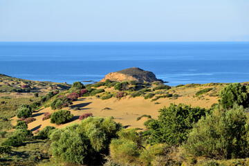 Fototapeta na wymiar sand dunes - Ammothines, Gomati area, Lemnos island, Greece, Aegean Sea