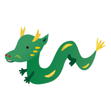 左向きの龍（竜）のイラスト