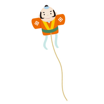 飛んでいる奴凧のイラスト