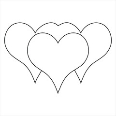  Continuous single line drawing heart valentine's day love isolated  hand drawn vector illustration