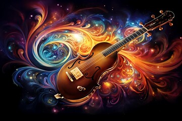 abstract background with guitar