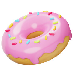 Strawberry Donuts 3D Icon
