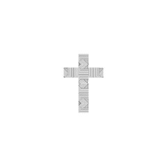 Fototapeta premium Christian cross with abstract texture. Religion concept illustration isolated on white background