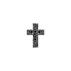 Christian cross with abstract texture. Religion concept illustration isolated on white background