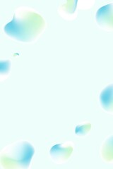 freeform aqua drops on light green background