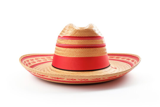 A straw sombrero, a traditional Mexican hat, placed on a wooden surface outdoors, emphasizing its cultural and vintage charm.