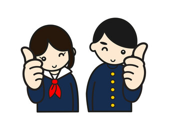 OKポーズの学生