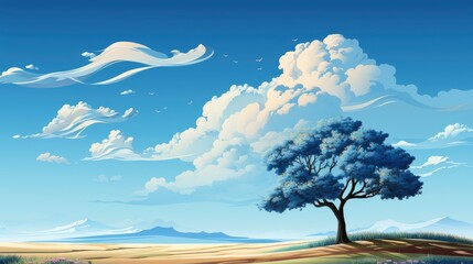 Fototapeta premium Green Meadow Trees Hills Scotland, HD, Background Wallpaper, Desktop Wallpaper