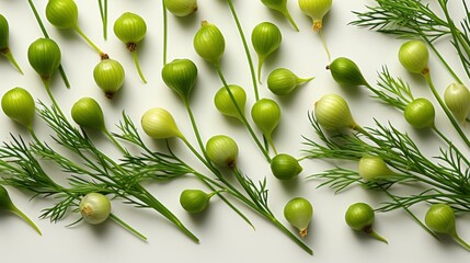 Green Onion Cuts Isolated Scattered Fresh, HD, Background Wallpaper, Desktop Wallpaper