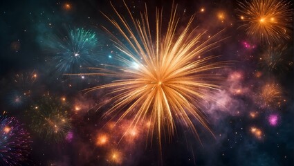 Fototapeta premium Fireworks background 