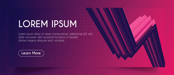 Abstract Red Fluid Banner Template. Modern background design.