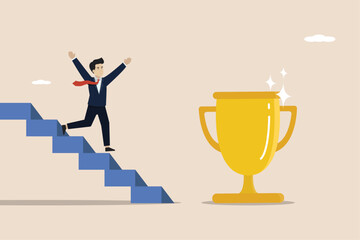Winners, business people get awards, entrepreneurs get promotions or titles, smart entrepreneurs climb down the ladder to the big trophy.