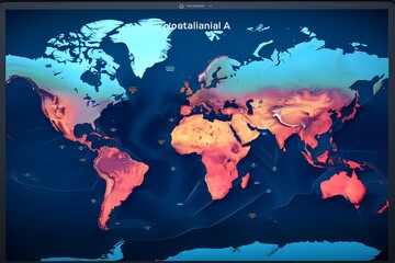 world map.world map with background. World map with neon ligting
