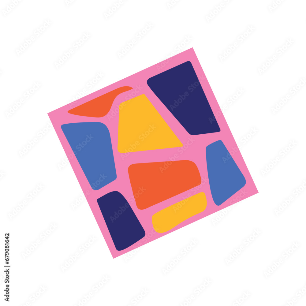 Aufkleber square in the flat cartoon design. this flat design illustration captures an element of a set - a sq