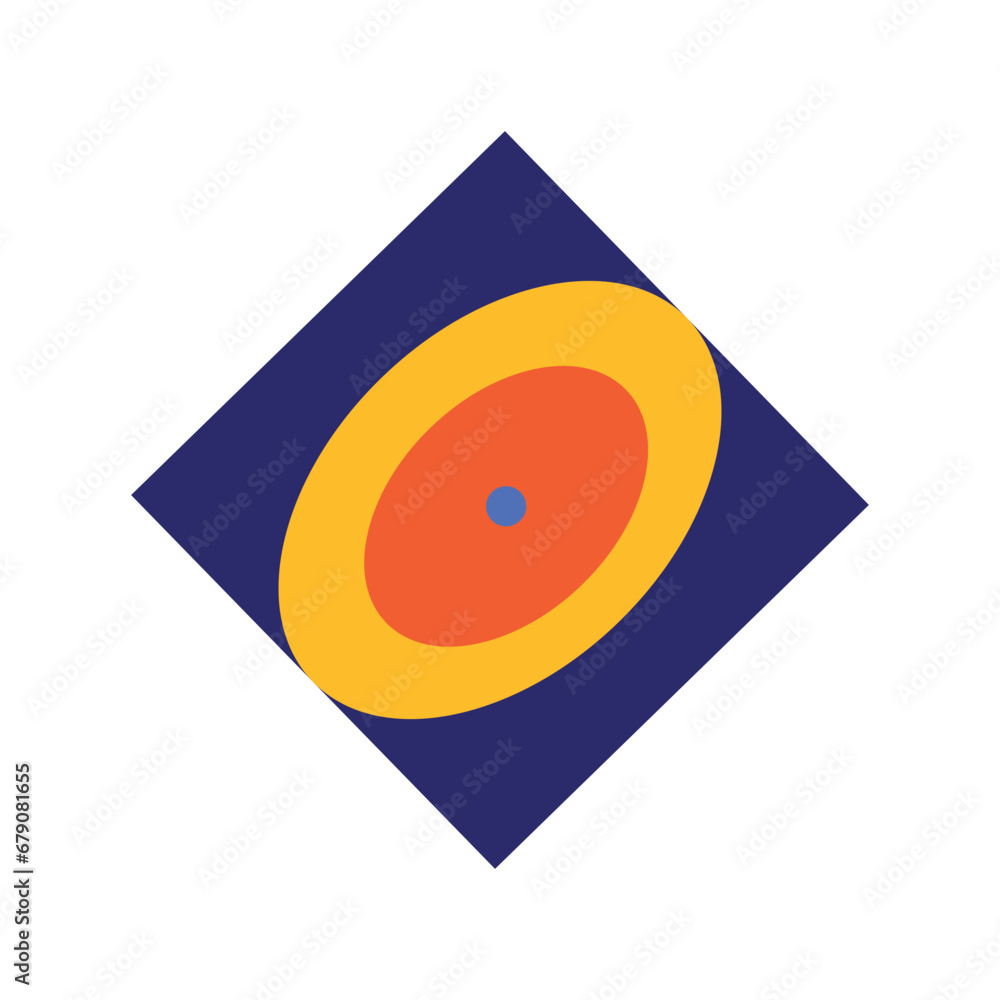 Fototapete square in the flat cartoon design. abstract art in this element of a set - an elegantly designed squ