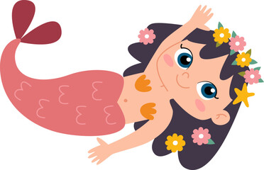 Mermaid With Flowers