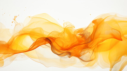 Yellow and orange Ink swirling in water